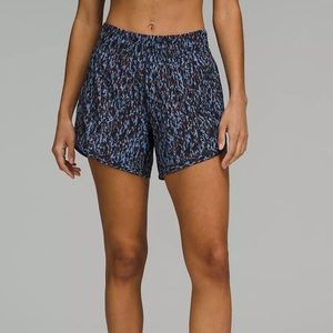 Lululemon Track That 5” Short in Leopard Camo Blue Nile
